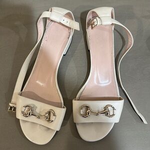 Gucci white flats
